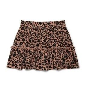 Wonder Nation Girls Knit Ruffle Skirt Size XL Animal Print